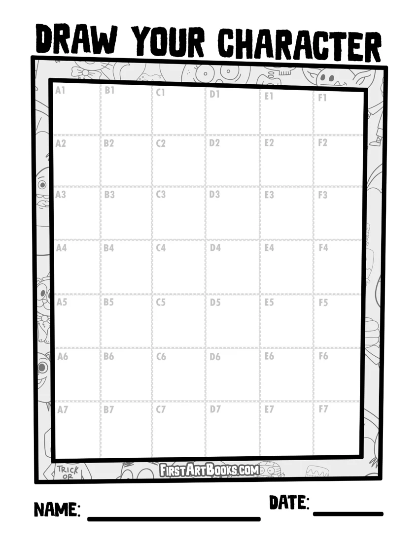 Blank Halloween Grid Drawing Worksheet preview