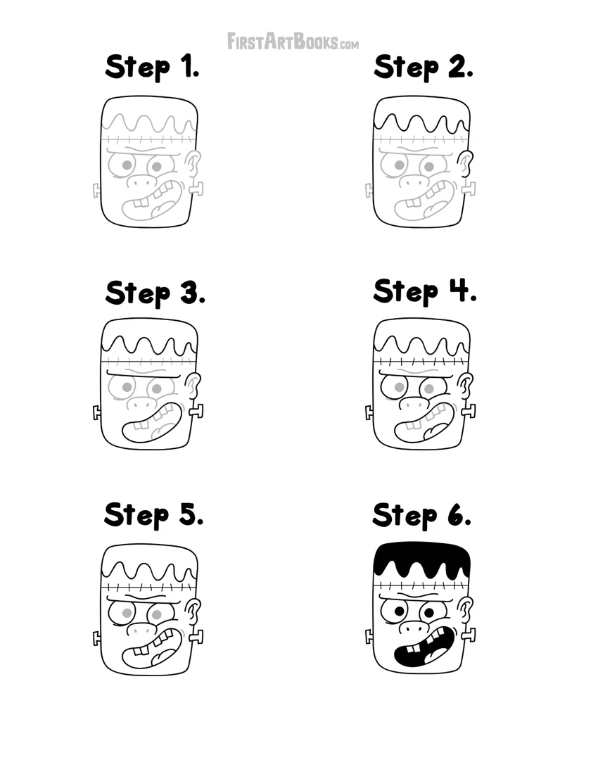 How to Draw a Frankenstein-Style Face preview
